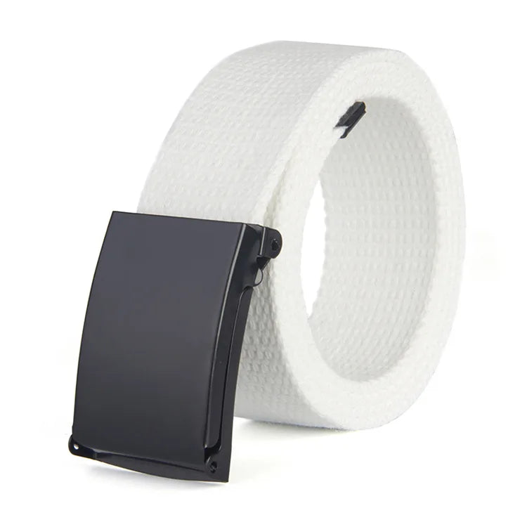 Fashion New Unisex Trousers Belts Canvas Belt metal buckle Men Women Boys Jeans belts Candy Colors Top quality120cm luxury belts