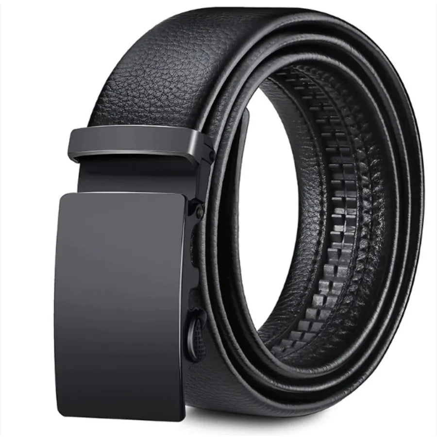 Cowhide belt, men's leather belt, automatic buckle, men's top layer, high-end trendy buckle