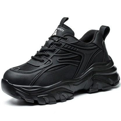 Lace-up Safety Work Shoes For Women Steel Head Boots Female Indestructible Construction Non Slip Platform Work Shoes