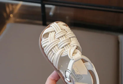 New Sandals Summer Children's Woven Casual Baby Shoes Girls Beach Shoes Slipper Baby Girl Shoes Size 22-31