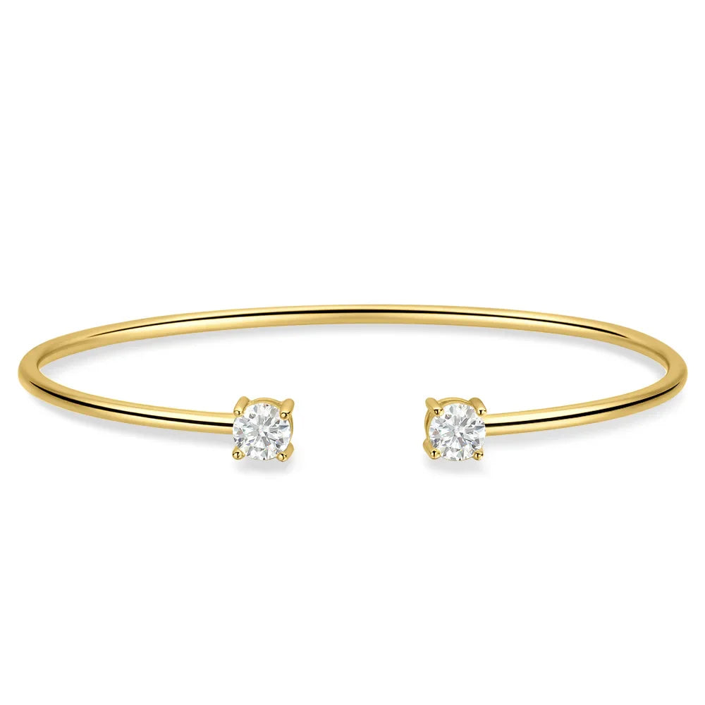 5mm 0.5ct Round Cut Moissanite Bracelet for Women S925 Silver Plated 18K Gold GRA Certified Wedding Charm Bracelet Jewelry