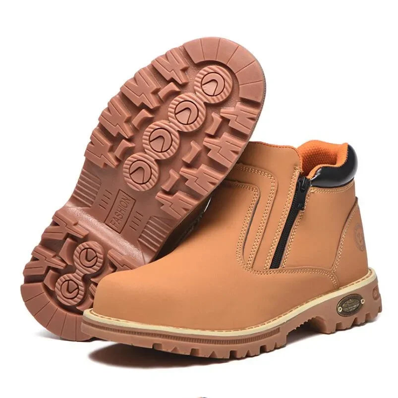 2025 Work Shoes for Men Waterproof Safety Shoes Man Anti Spark Leather Boots Man Anti Puncture Anti Slip Welder Shoe