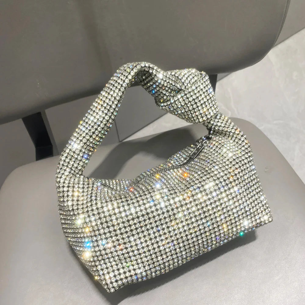 Rhinestones Evening bag silver Crystal Bags for Women Purses and Handbags Luxury Designer banquet bag