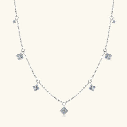 3mm D Moissanite Jewelry Set Clover Flower Pendant Necklace Earrings Bracelet 3 in 1 Sets for Women 925 Silver Charm Gifts