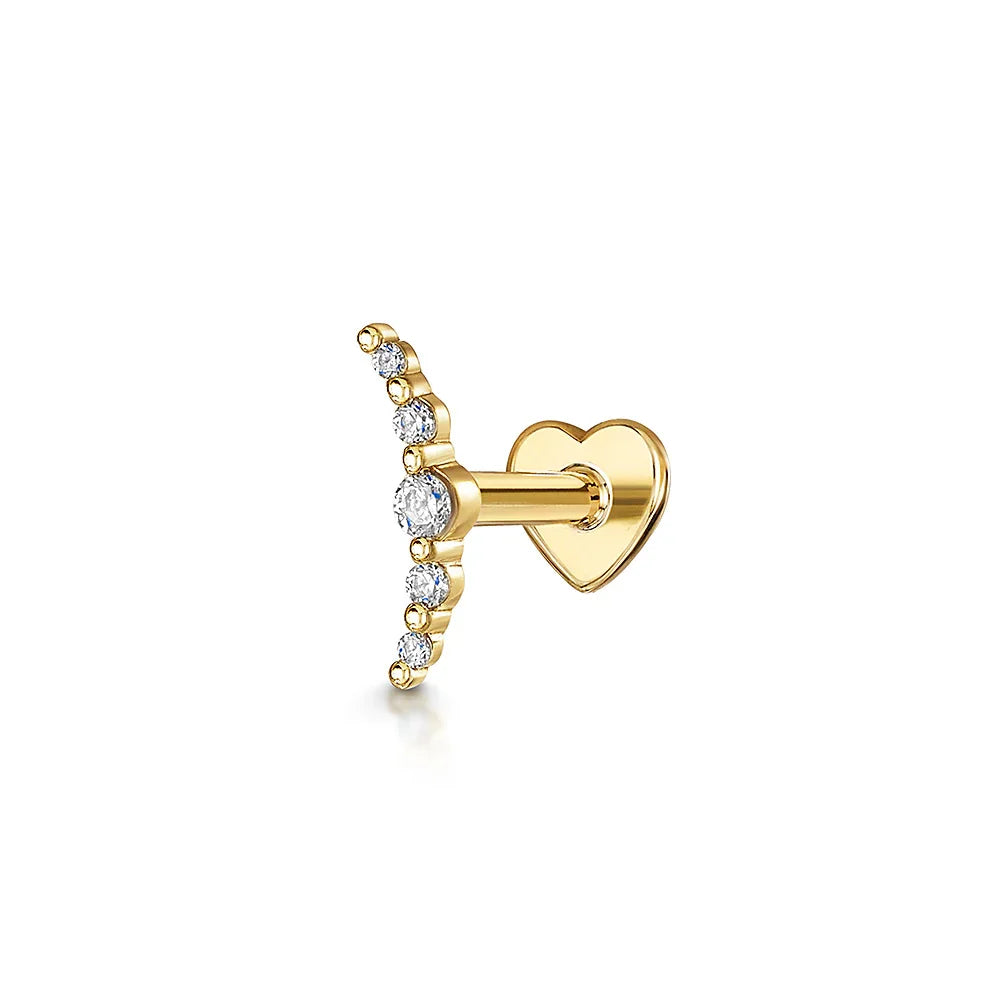 Heart Round Ball Flat Helix Piercing Earring 925 Sterling Silver Ear Studs Geometric Zircon Exquisite Trinket Studs Aretes