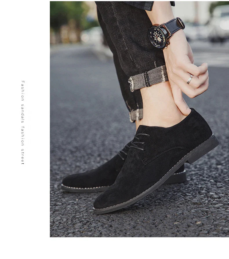 Sapatos Masculinos Derby de Luxo, Sapatos de Couro de Camurça de Alta Qualidade para Homens, Sapatos Casuais de Negócios, Sapatos de Amarrar Masculinos para Festas e Casamentos, Tamanho Grande
