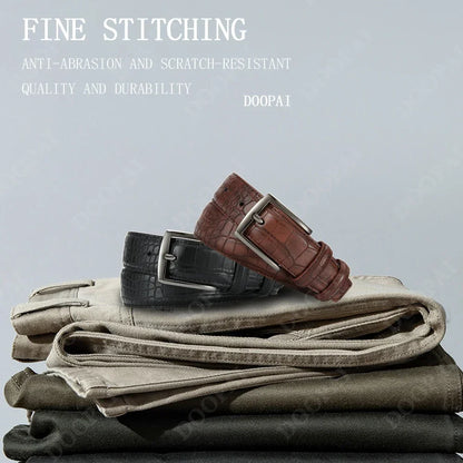 Famous Brand Business Belt Men Top Quality PU Luxury Leather Waist Strap Black Male Automatic Buckle Jeans Belts for Men