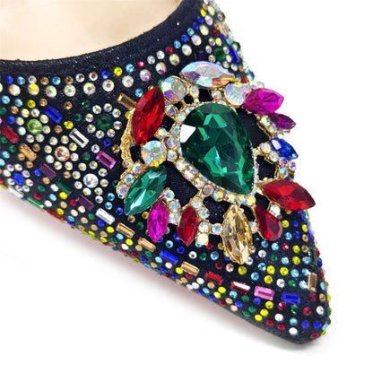 Green Color High Heels for Ladies Popular Design African Ladies Shoes and Bag Set INS Style Elegant 2024 Newest