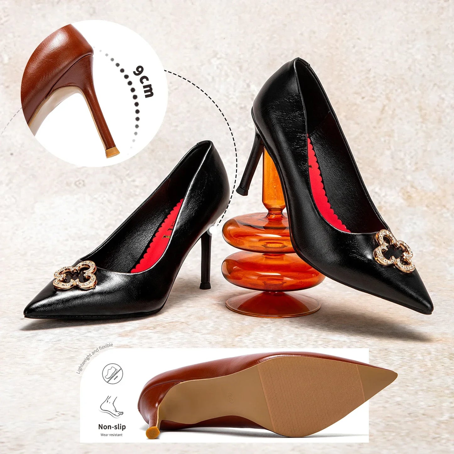 Woman's High Heels  New High Quality Pointed Shoes Business Commuter Girls Shoes Banquet Party Shoes 9cm