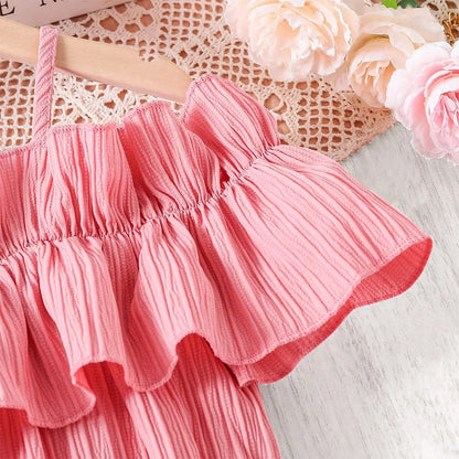 Girls Casual Dresses One-line Shoulder Strap Patchwork Lace Dress Kids Clothes Girls 8 To 12 Years Princess Dress for Girls