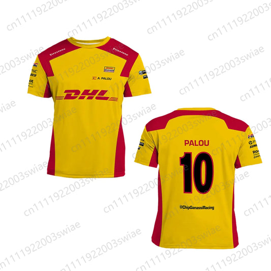 2026 New Summer Unisex Endurance Race Alex Palou 10 DHL Racing Jersey Short Sleeve Motorsport Fan Kids/Adult T Shirt
