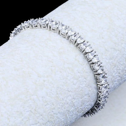 3*5mm Pear Cut Moissanite Tennis Bracelet S925 Silver Waterdrop Lab Diamond Bracelet For Women Man Party Fine Jewelry