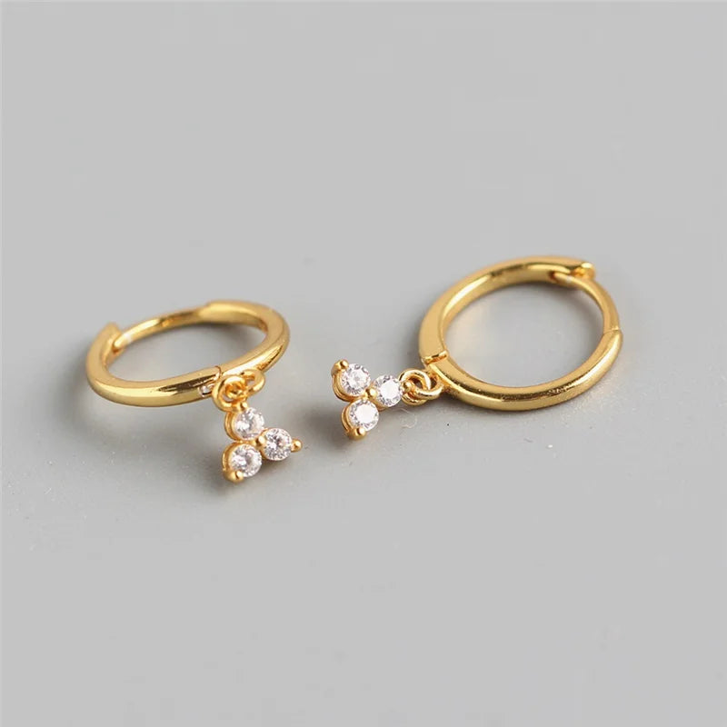 Real 100% 925 Sterling Silver Punk Hip-Hop Link Chain Gothic Studs Earrings for Fashion Women Jewelry Accessories 2022