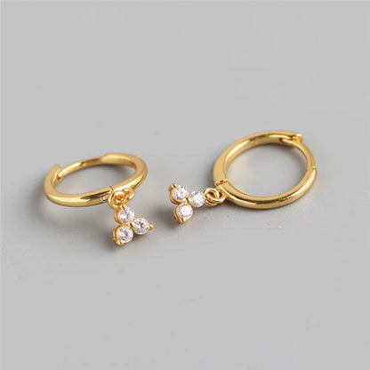 Real 100% 925 Sterling Silver Punk Hip-Hop Link Chain Gothic Studs Earrings for Fashion Women Jewelry Accessories 2022