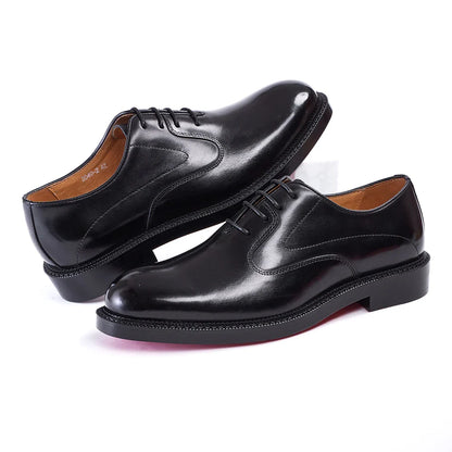 Fashion brand smooth Oxford shoes business formal leather shoes men's 2025 winter high heels wedding pointed office shoes
