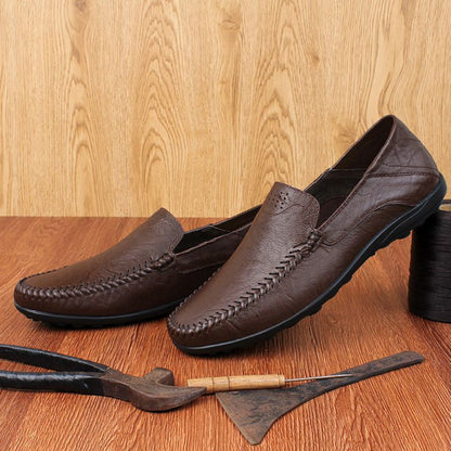 Genuine Leather Men Casual Shoes Luxury Brand Formal Men Loafers Moccasins Italian Breathable Slip on Male Boat Shoes Size 37-47