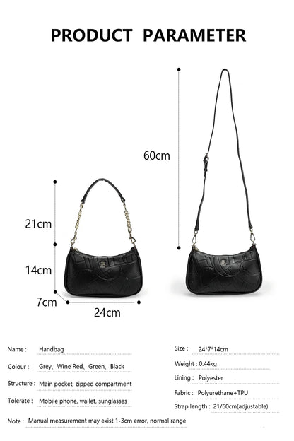 Simple Shoulder Crossbody Bag Women's Handbag Fashion Partition Durable Luxury Brand Fashion Large Capacity Bent Moon Bag