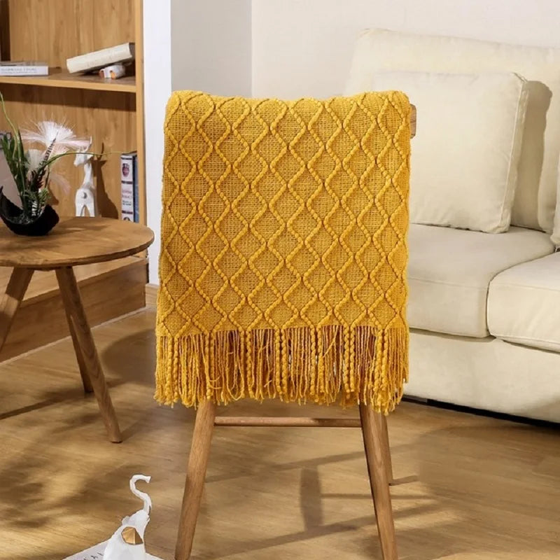 Aesthetic Nordic Plaid Knitted Throw Thread Blankets on the Bed Sofa Throw Travel TV Nap Blankets Soft Towel Bed Plaid Tapestry