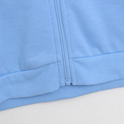 Donald Duck Letter Diamonds Fleece Sweatshirt Jacket Unisex Women Hooded Zip Up Jumper Tops