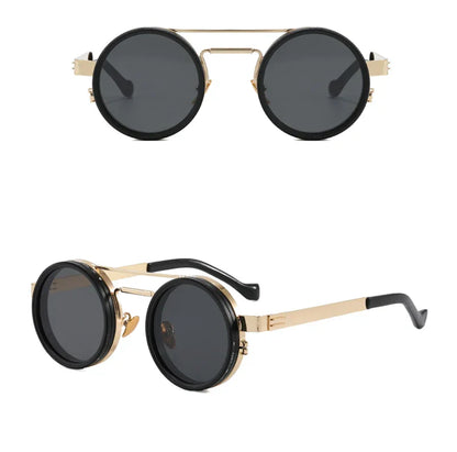 Metal Round Punk ND9-level Adjustable Dimming Sunglasses Women Polarized UV400 Fashion Men Outdoor Sun Glasses