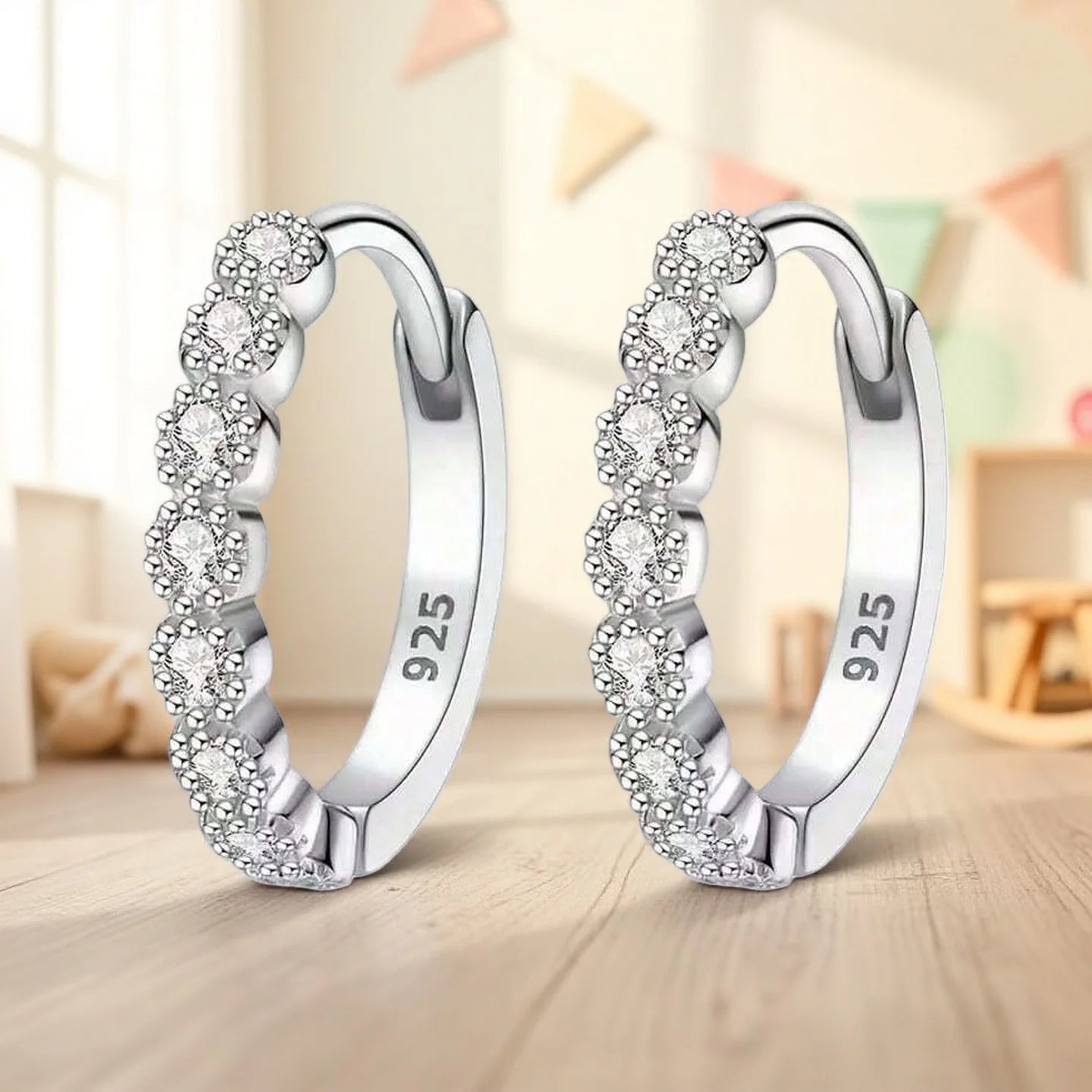 Trendy Silver Mini Stud Earrings for Women Stainless Steel Sparkling Zircon Piercing Jewelry Set Daily Party Tiny Simple