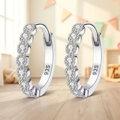 Trendy Silver Mini Stud Earrings for Women Stainless Steel Sparkling Zircon Piercing Jewelry Set Daily Party Tiny Simple