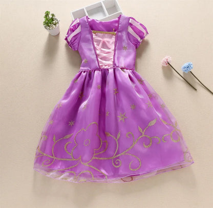2026 Princess Party Costume Play Fancy Dress Girl Animation Movie Tangled Fairy Tale Halloween Apparel Purim Festival Frocks