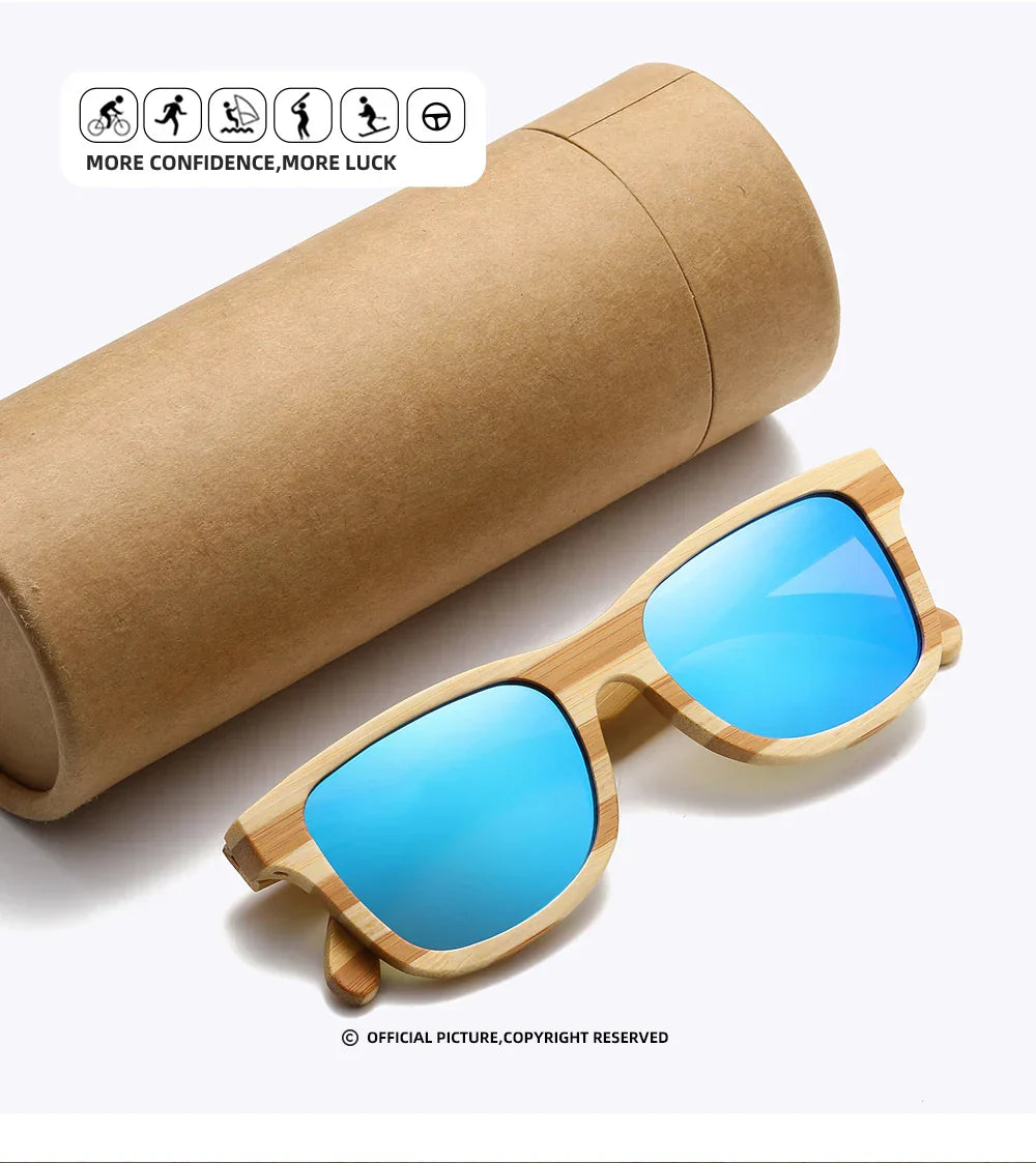 Natural Zebra bamboo adult sunglasses Manual polarized glasses Mirror coated lens Glasses Gift box 8621C