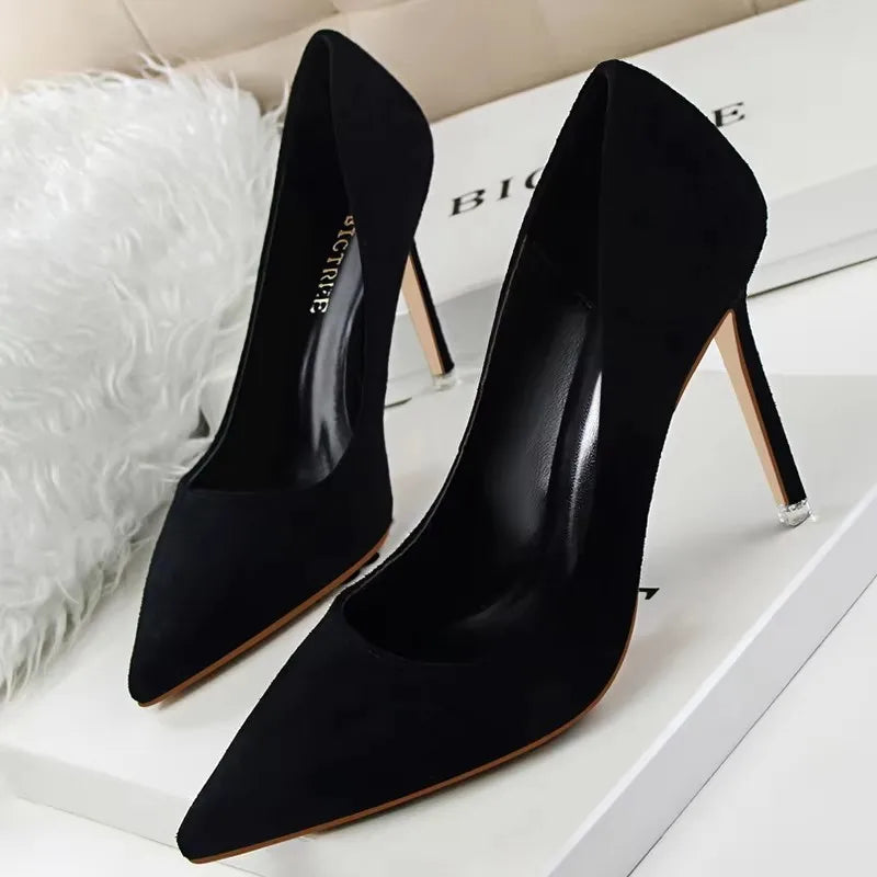 Shoes 2026 New Women Pumps Suede High Heels Shoes Fashion Office Shoes Stiletto Party Shoes Female Comfort Women Heels