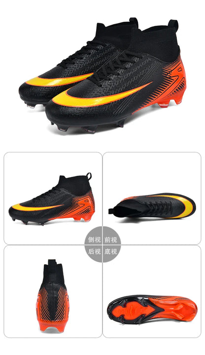 Men Football Boots Professional Soccer Cleats Non Slip Resistant Training Shoes Outdoor Match Sneakers Adult Teenagers Athlete
