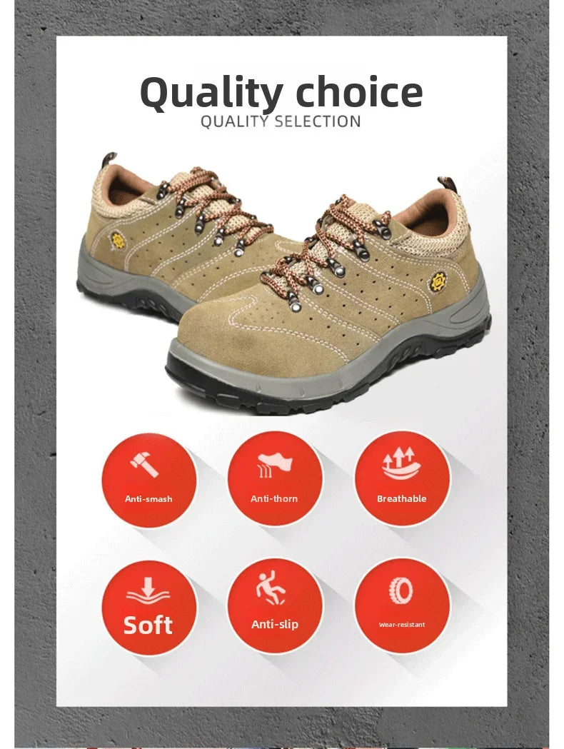 Summer Breathable Labor Protection Shoes Welding Work Shoes Anti Smashing Anti Piercing Lightweight Comfortable Footwear