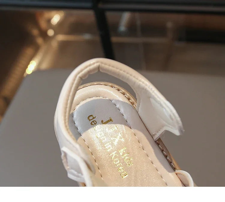 2025 New Summer Baby Girls Sandals Pu Leather Cartoon Strawberry Children's Beach Sandals Non-slip Sole Kids Shoes 21-30