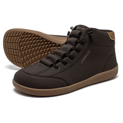 Mid-Top Barefoot Shoes Unisex Wide Toe Minimalist Ankle Boots Artificial Leather Outdoor Non-Slip Sneaker