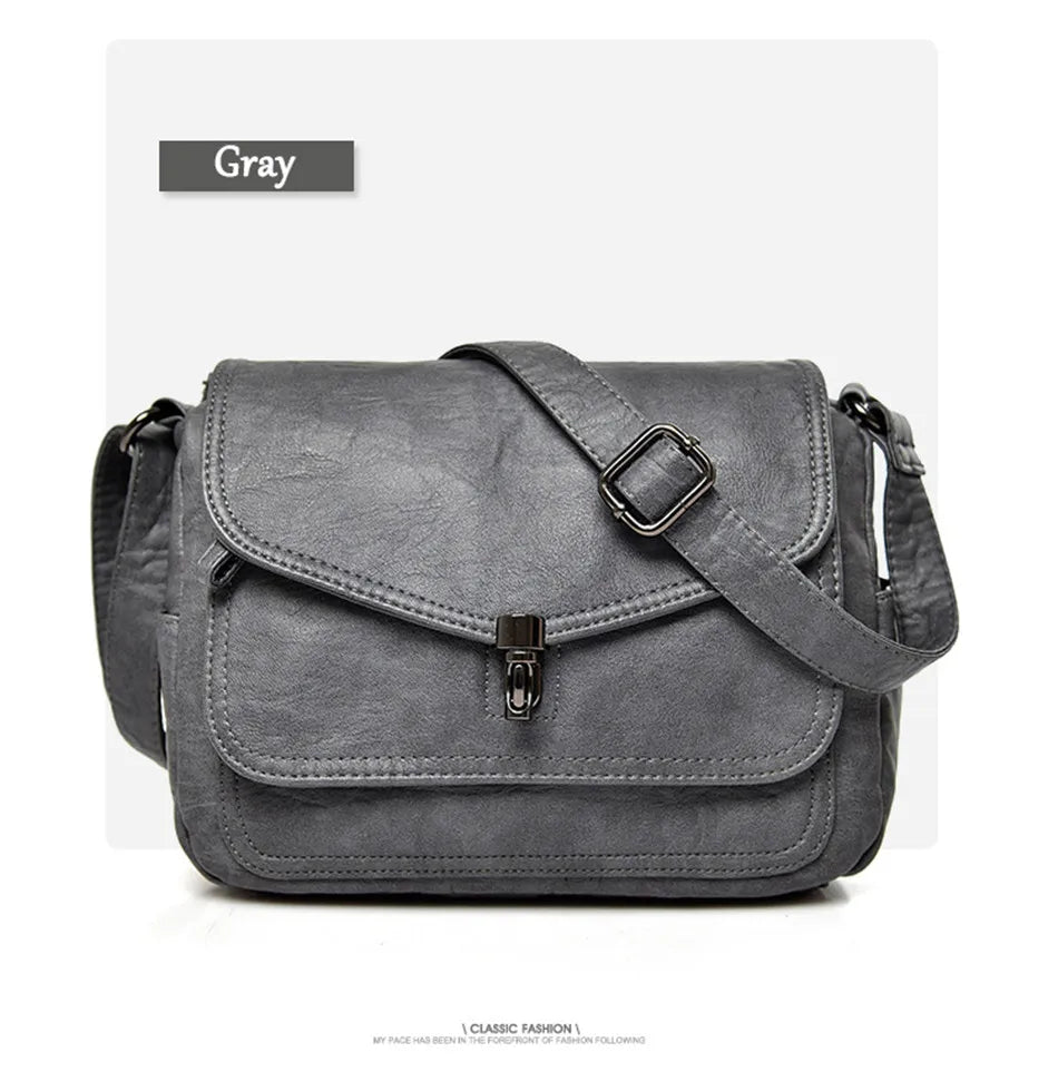 Vintage Soft Leather Femmels' Shoulder Bags Luxury Handbags Women's Packet New Designer Small Crossbody Bag 2024 Sac a Femme