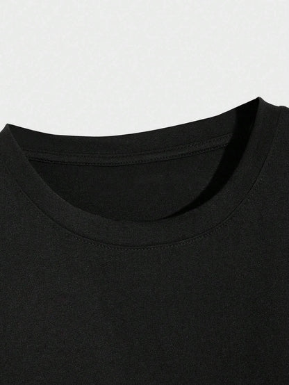 Tiger Letter Print Casual Commute 
 Mans Tshirt Fitting Breathable Tee Shirt Leisure Comfort Tee Clothing Round Neck Tops