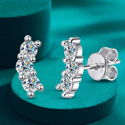 100% 925 Sterling Silver Earring 3mm Moissanite Stud Earrings For Women D Color VVS1 Diamonds Earring  Certified Wholesale