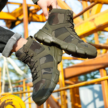 Camouflage Steel Toe Cap Non Slip Industrial Shoes Men and Women Safety Shoes Anti-Scalding Anti-Smash Anti-Puncture Work Boots