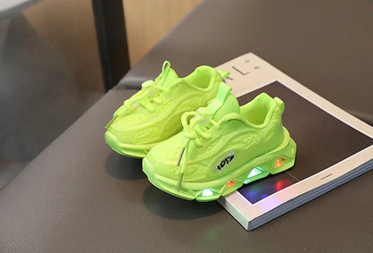 Baby Shoes 2025 Spring Autumn New Boys and Girls Light Up Clunky Sneaker Small and Medium-sized Children's Soft Soled Baby Shoes
