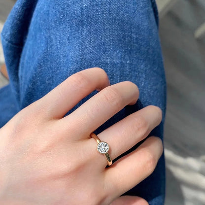 Real 14k Gold Diamond Ring for Women To Join Party Peridot Gemstone Anillos De Wedding Diamante Engagement Jewelry Fine Ring Box