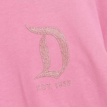 Cartoon Print Embroidery Flares Pearl Pink Sweatshirt Sweet Women Long Sleeve Loose Jumper Tops Female