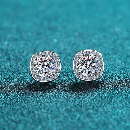 925 Sterling Silver Moissanite Stud Earrings 1-2 ct D VVS1 Lab Diamond with GRA Fine Jewelry Earring For Women