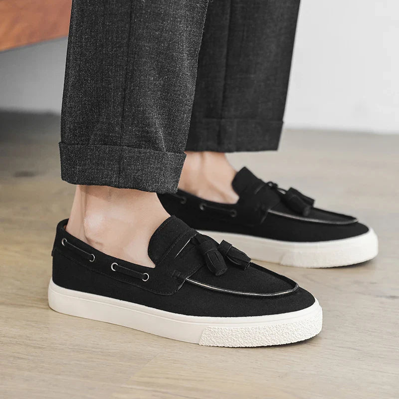 Suede Leather Handmade Loafers Leisure Walk Male Casual Shoes New Design Casual Slip on Flats Versatile Driving Shoes Moccasins