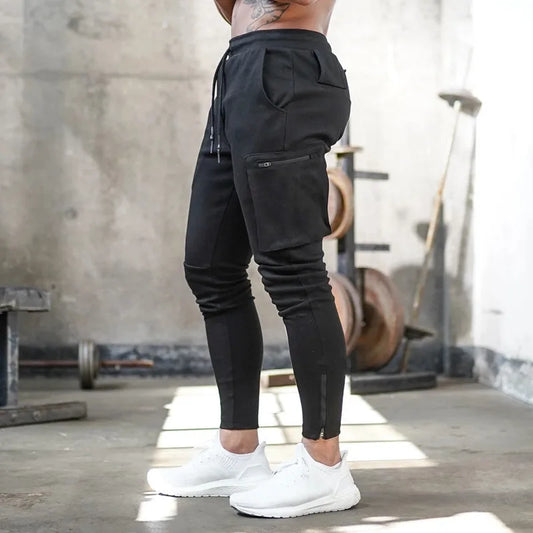 Men's Work Pants Are Sporty Lightweight Elastic Breathablepersonalizedquick Drying Outdoor Fitnessrunning Training, Multi Pocket