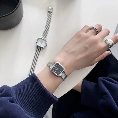 Brand Simple Quartz Watch for Women Retro Luxury Gift Ladies Watches Small Dial Adjustable Stainless Steel Strap Wristwatches