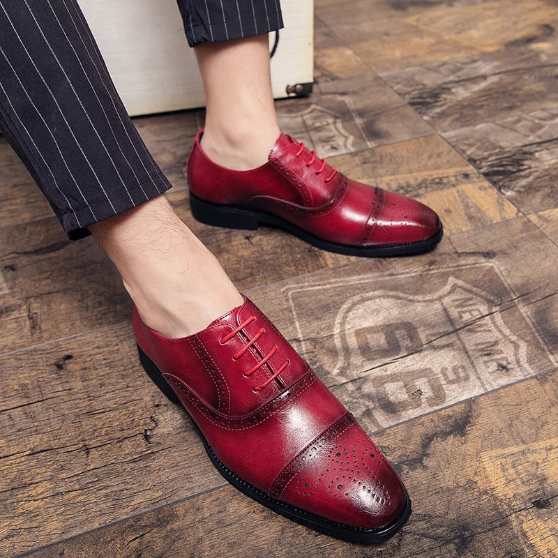 Handmade Fashion Mens Brogue Luxury Big Size 47 Wedding Party Leather Business Oxfords Dress Casual Formal Shoes Loafers for Men