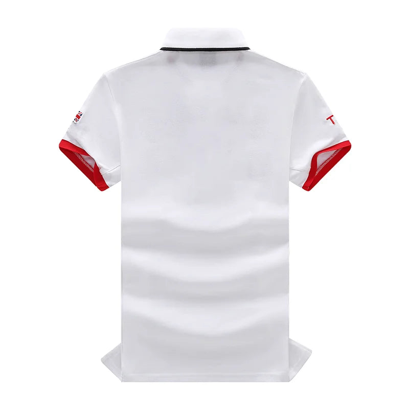 Men's polo shirt England Great Britain Royal casual sports party cotton embroidery luxury contrast color original design