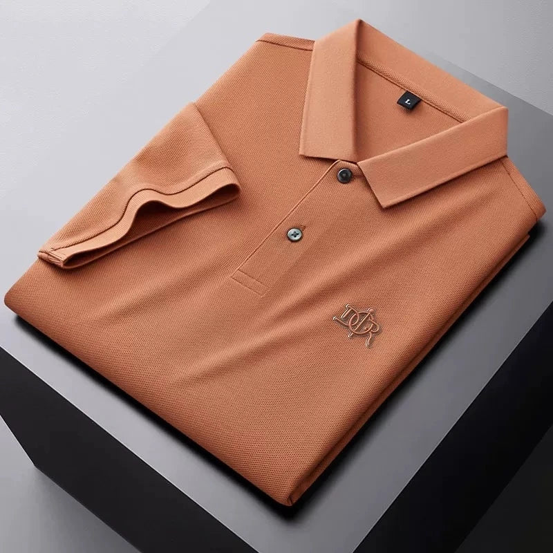 Designer brand 100%cotton short sleeve polo shirt summer trend letter embossed lapel top casual golf T-shirt business men's wear