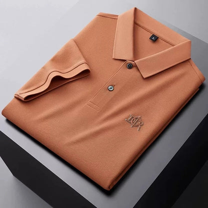 Designer brand 100%cotton short sleeve polo shirt summer trend letter embossed lapel top casual golf T-shirt business men's wear