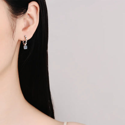 Real 0.5CT 5mm D Color Moissanite Drop Earrings for Women S925 Silver Plated PT950 Pass Diamond Test Earring Fine Jewelry