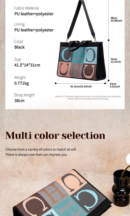 Women's Tote Bag New Letter Eco friendly Large Capacity Handbag Mommy Shopping Bag 42 * 12 * 31cm